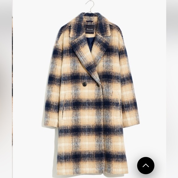 Madewell Courton Cocoon Coat in Plaid Warm Hickory Size Medium - Picture 5 of 12